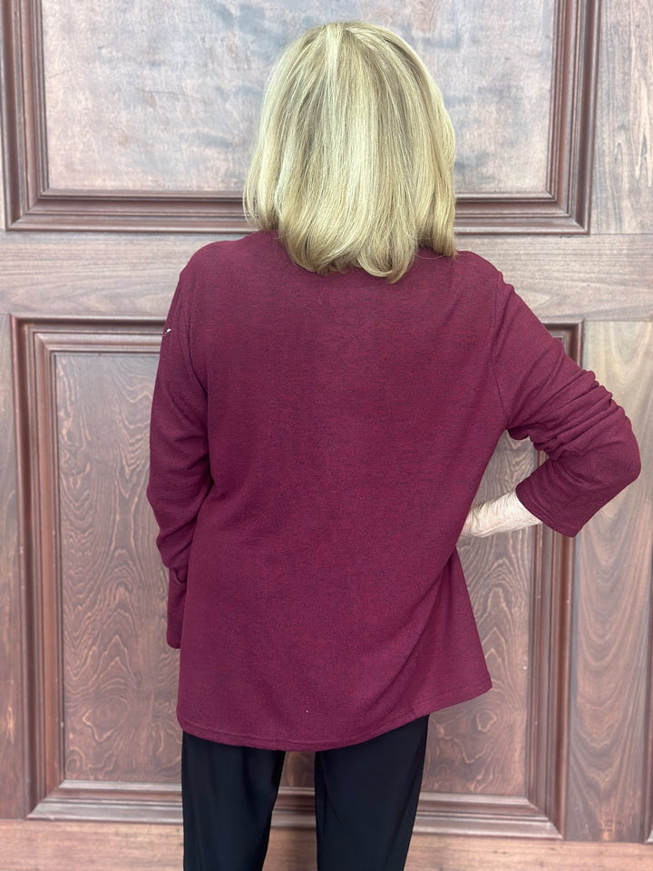 Everyday Ease V-Neck, Eggplant