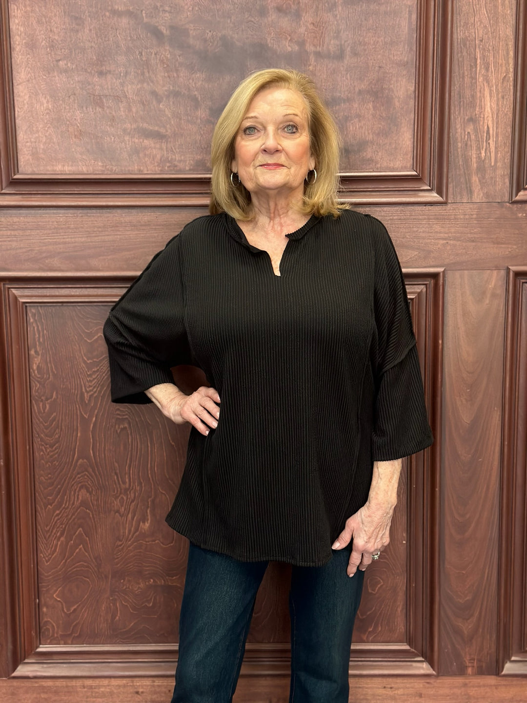 Perfect Date Ribbed V-Neck Lounge Top, Final SALE