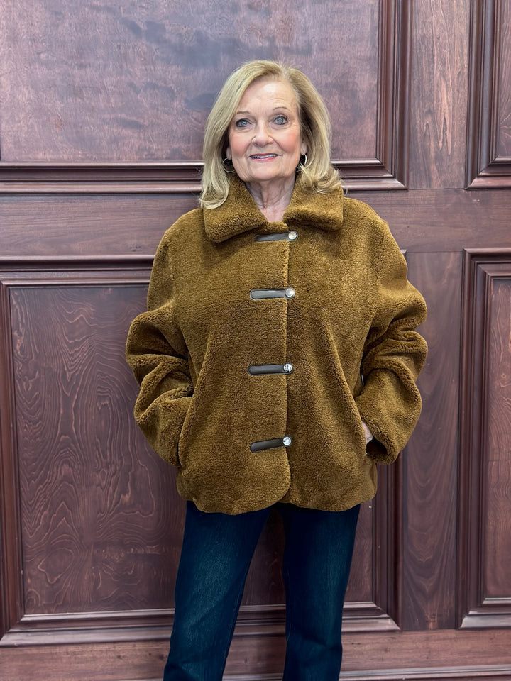 Tana Leather Tab Sherpa Jacket