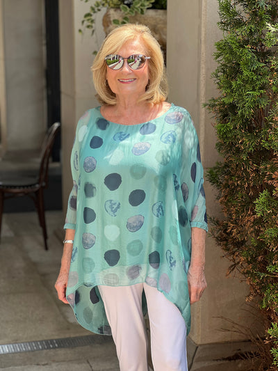 Flowy Dotted Silk Top