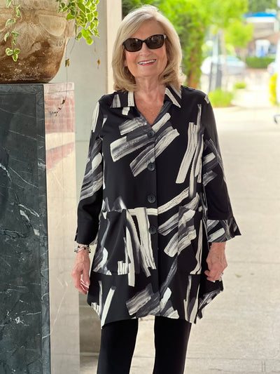 Wilted Brushstrokes Button Tunic