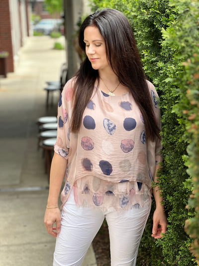 Dancing with Dots Silk Blouse