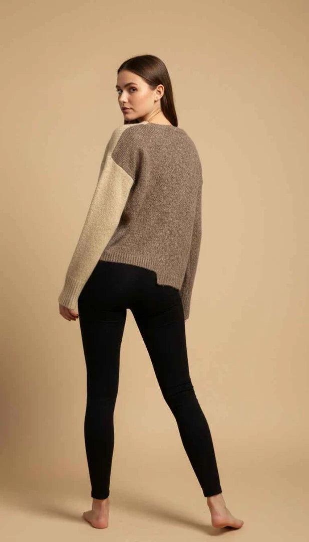 Pebble Button 2-Tone Cardigan