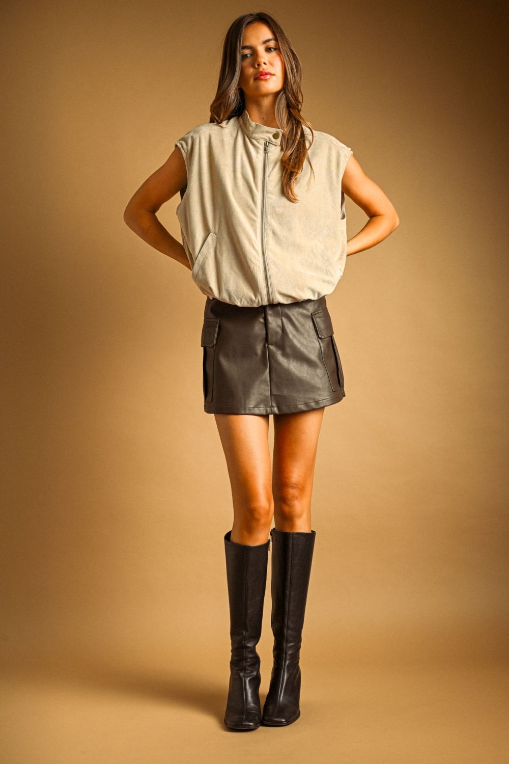 Suede Zipper Vest