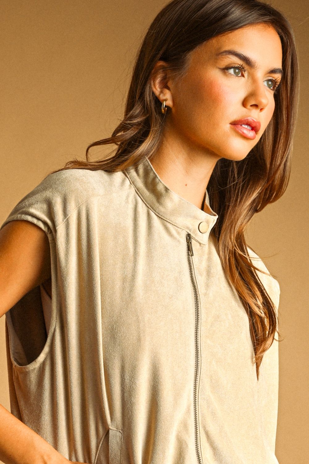 Suede Zipper Vest