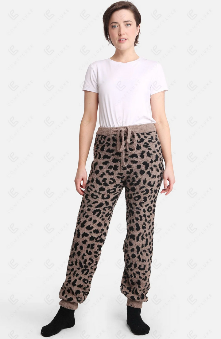 Leopard Lounge Pant in Coffee - Jasmine Trading