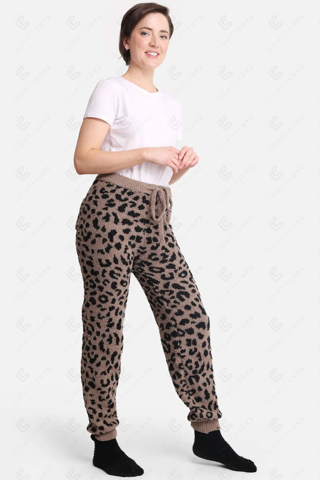 Leopard Lounge Pant in Coffee - Jasmine Trading