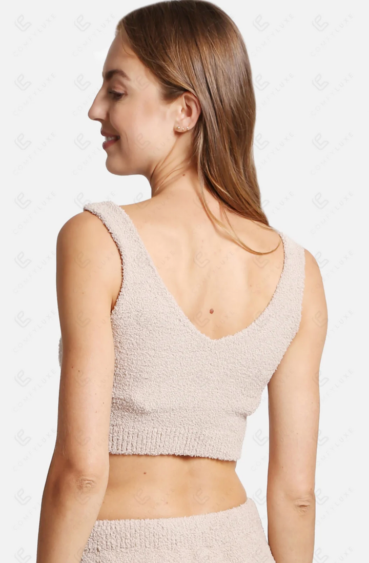 Solid Plush Tank Top in Beige - Jasmine Trading