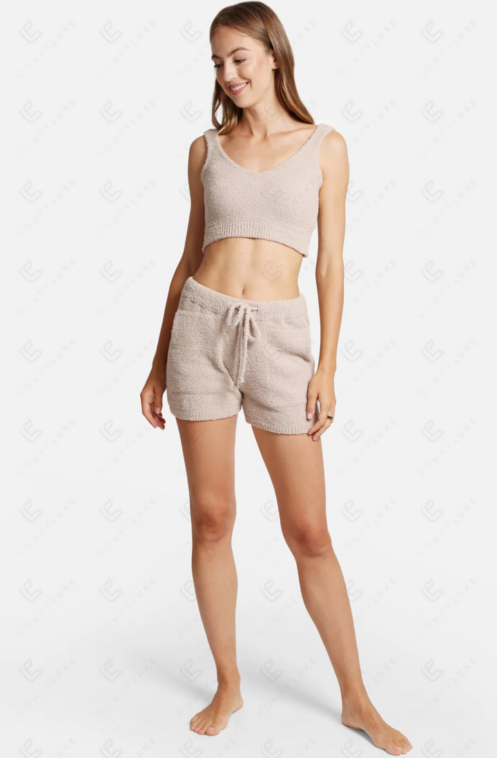Solid Plush Tank Top in Beige - Jasmine Trading