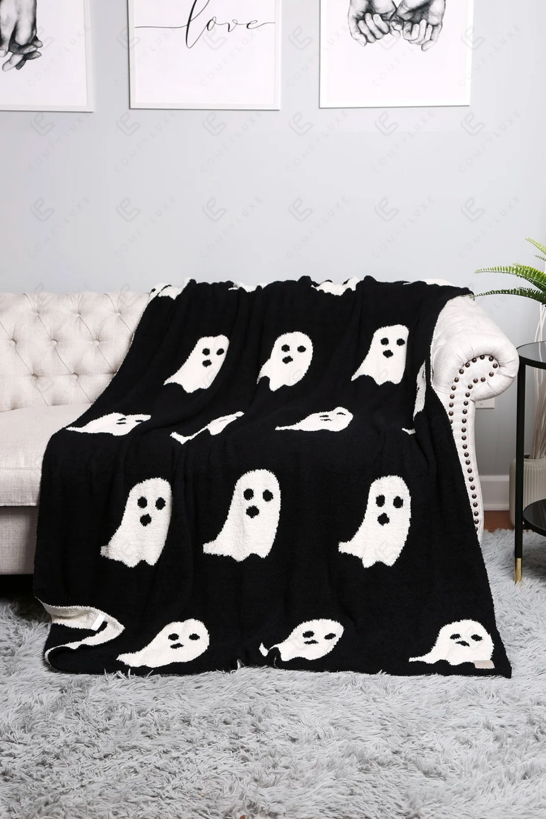 Boo Blanket in Black - Jasmine Trading