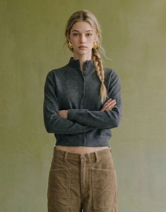 Windsor High Neck Cardigan