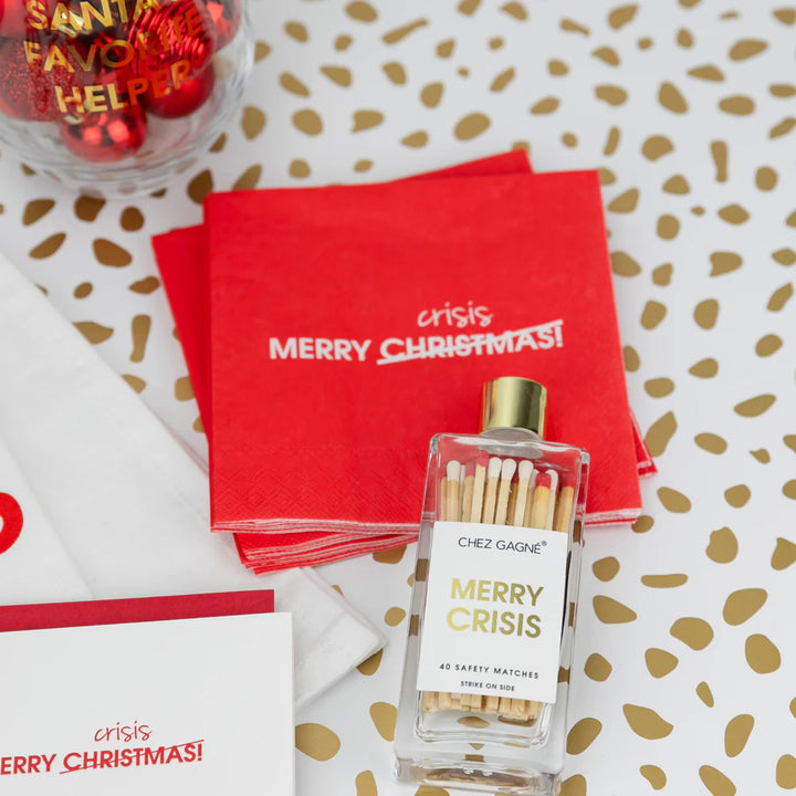 Merry Crisis Cocktail Napkin