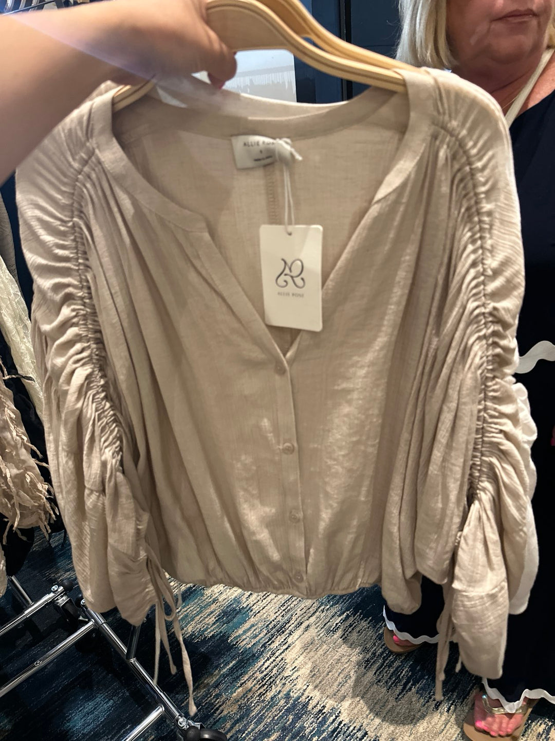 Lena Ruched Sleeve Blouse