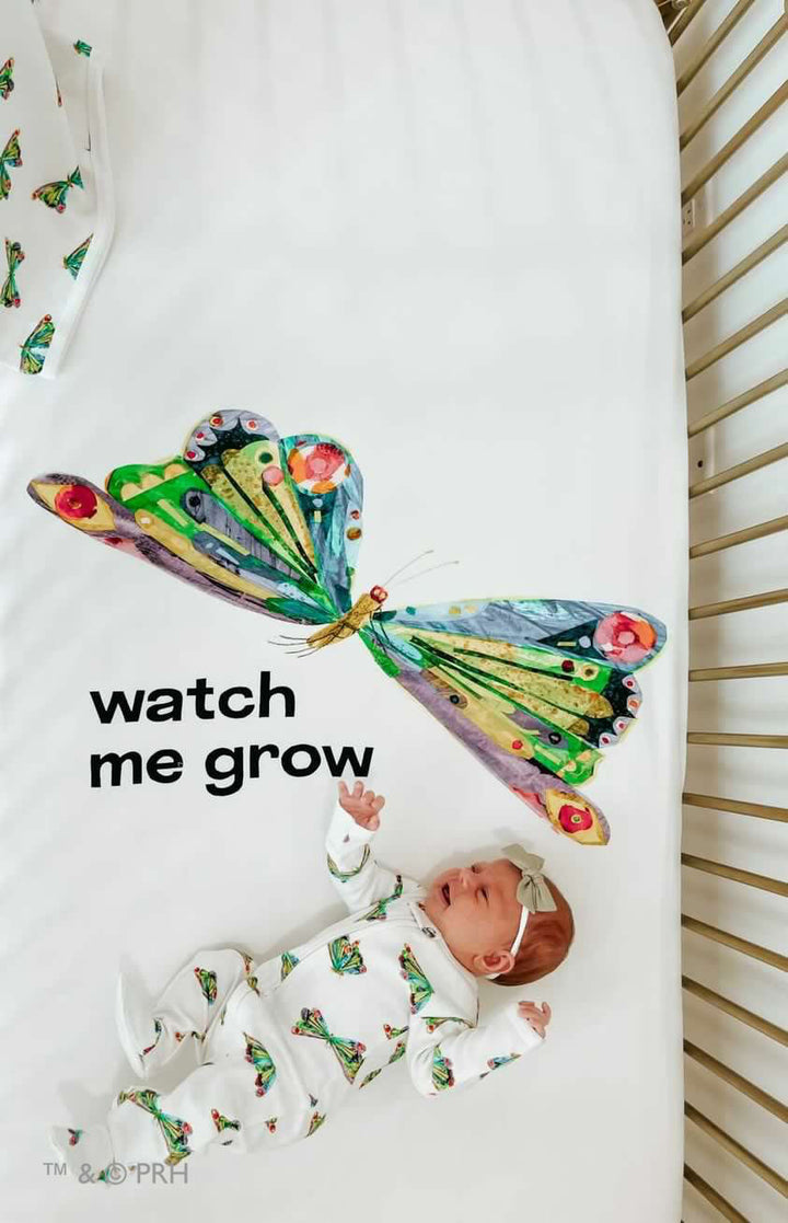 Two Pack Cotton Crib Sheets, Watch Me Grow