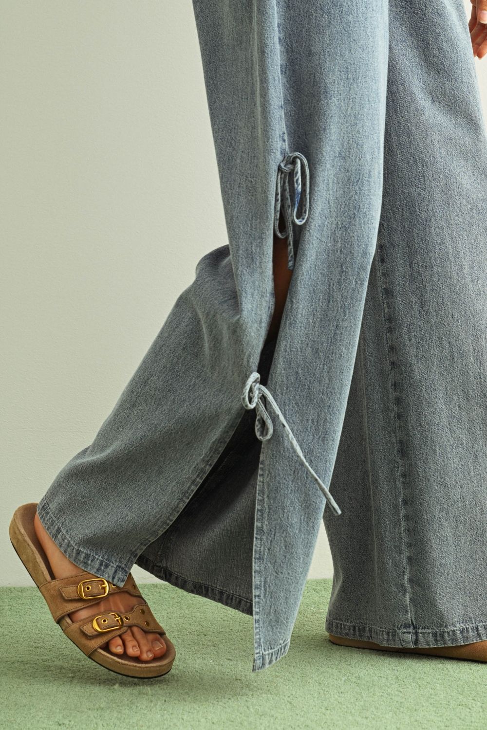 Desert Denim Side Tie Pants