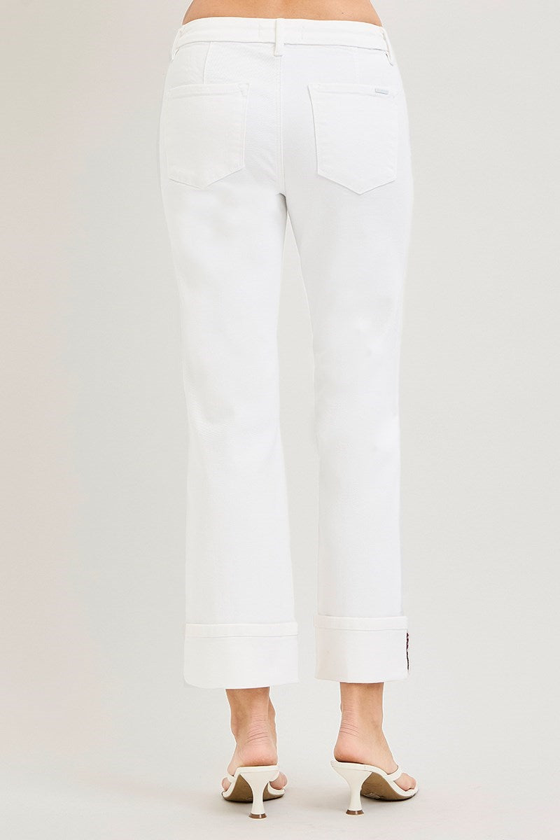 White pants on a white background