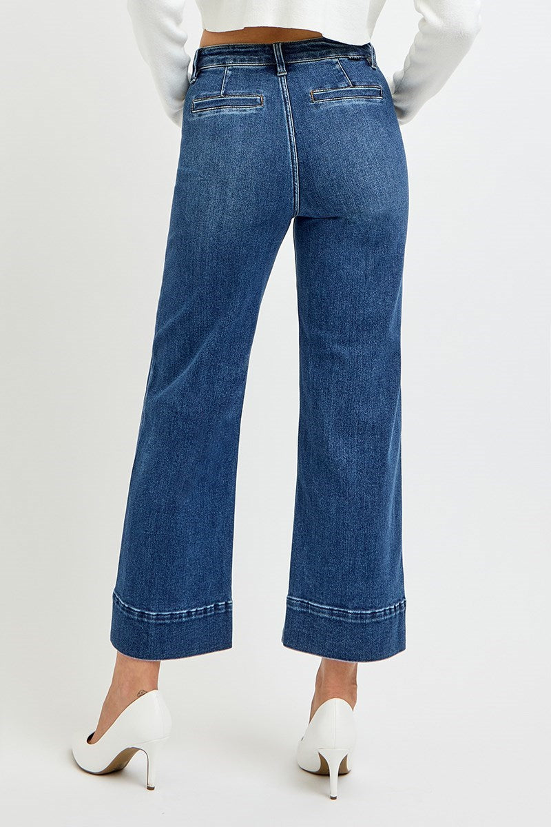 Kennedy Front Pocket High Rise Crop Wide Jean