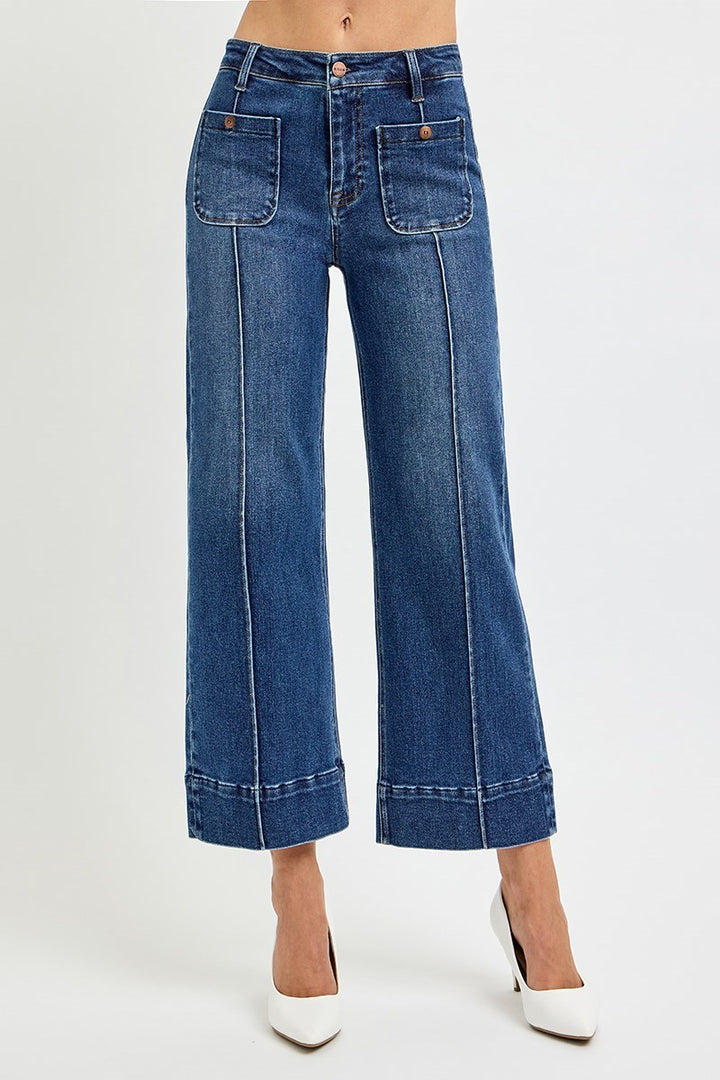 Kennedy Front Pocket High Rise Crop Wide Jean