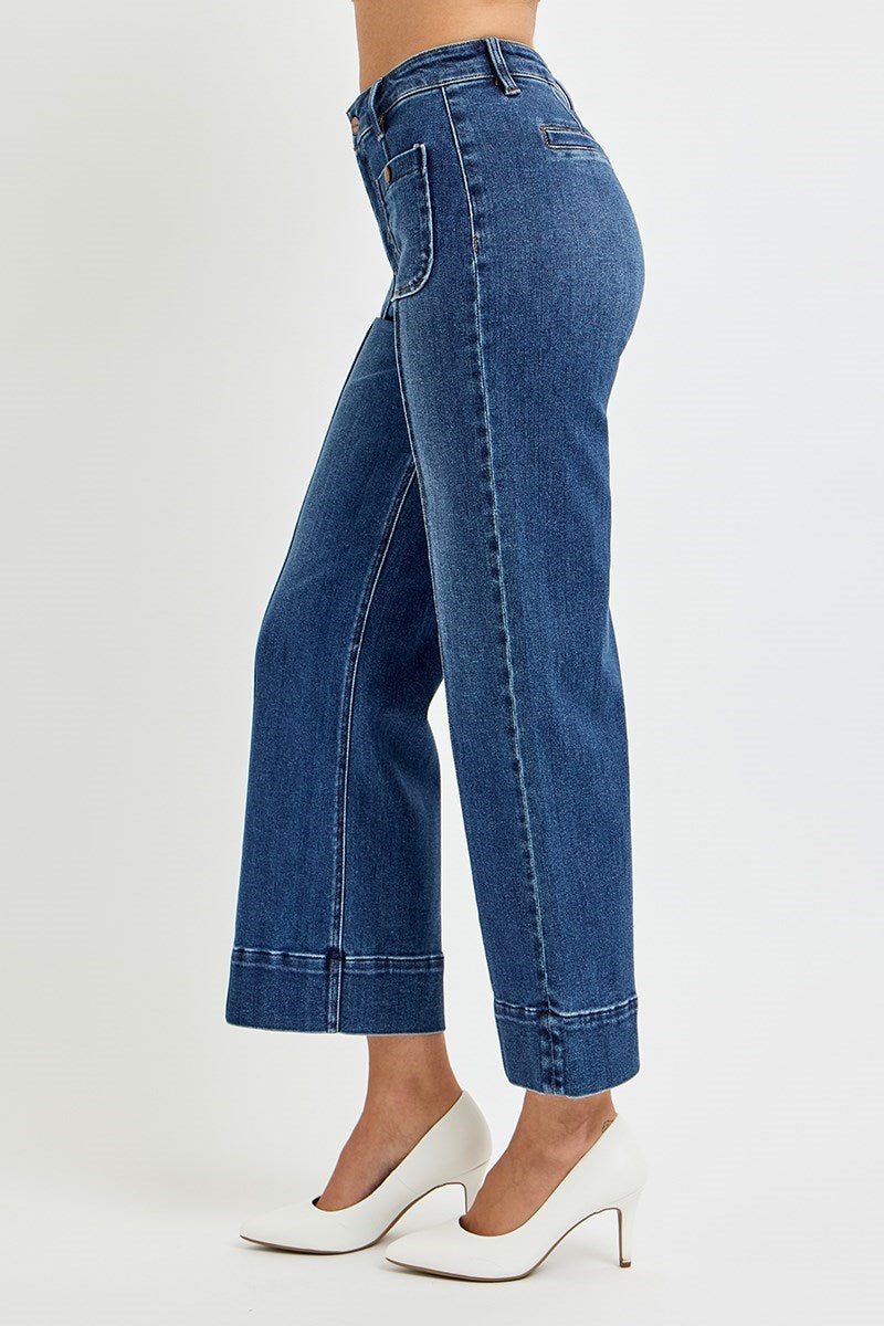 Kennedy Front Pocket High Rise Crop Wide Jean