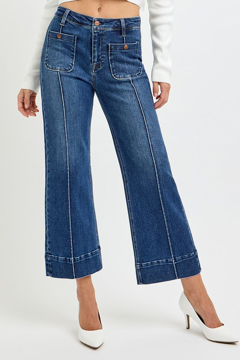 Kennedy Front Pocket High Rise Crop Wide Jean