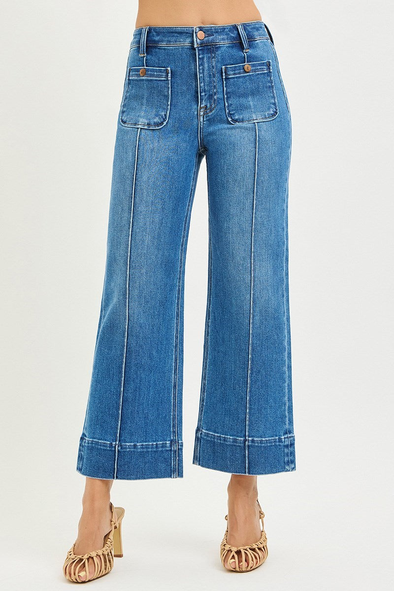 Kennedy Front Pocket High Rise Crop Wide Jean