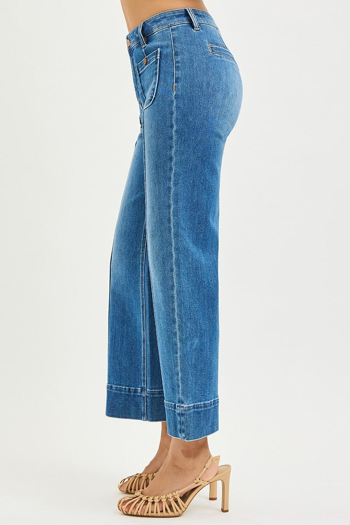 Kennedy Front Pocket High Rise Crop Wide Jean