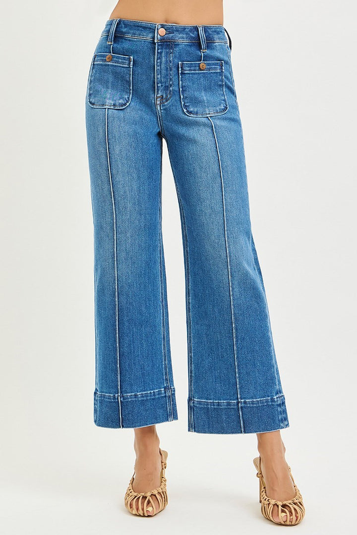 Kennedy Front Pocket High Rise Crop Wide Jean