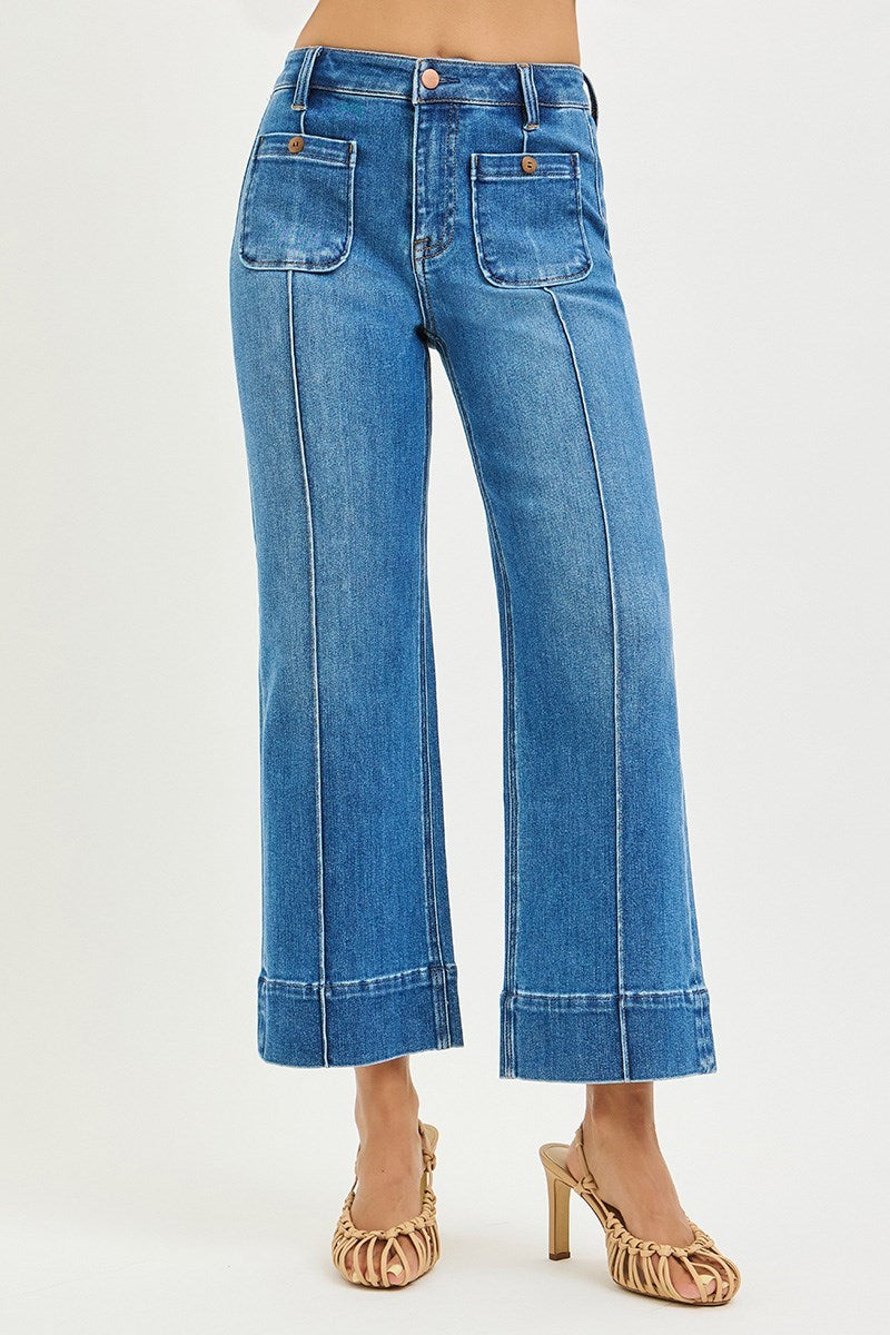 Kennedy Front Pocket High Rise Crop Wide Jean
