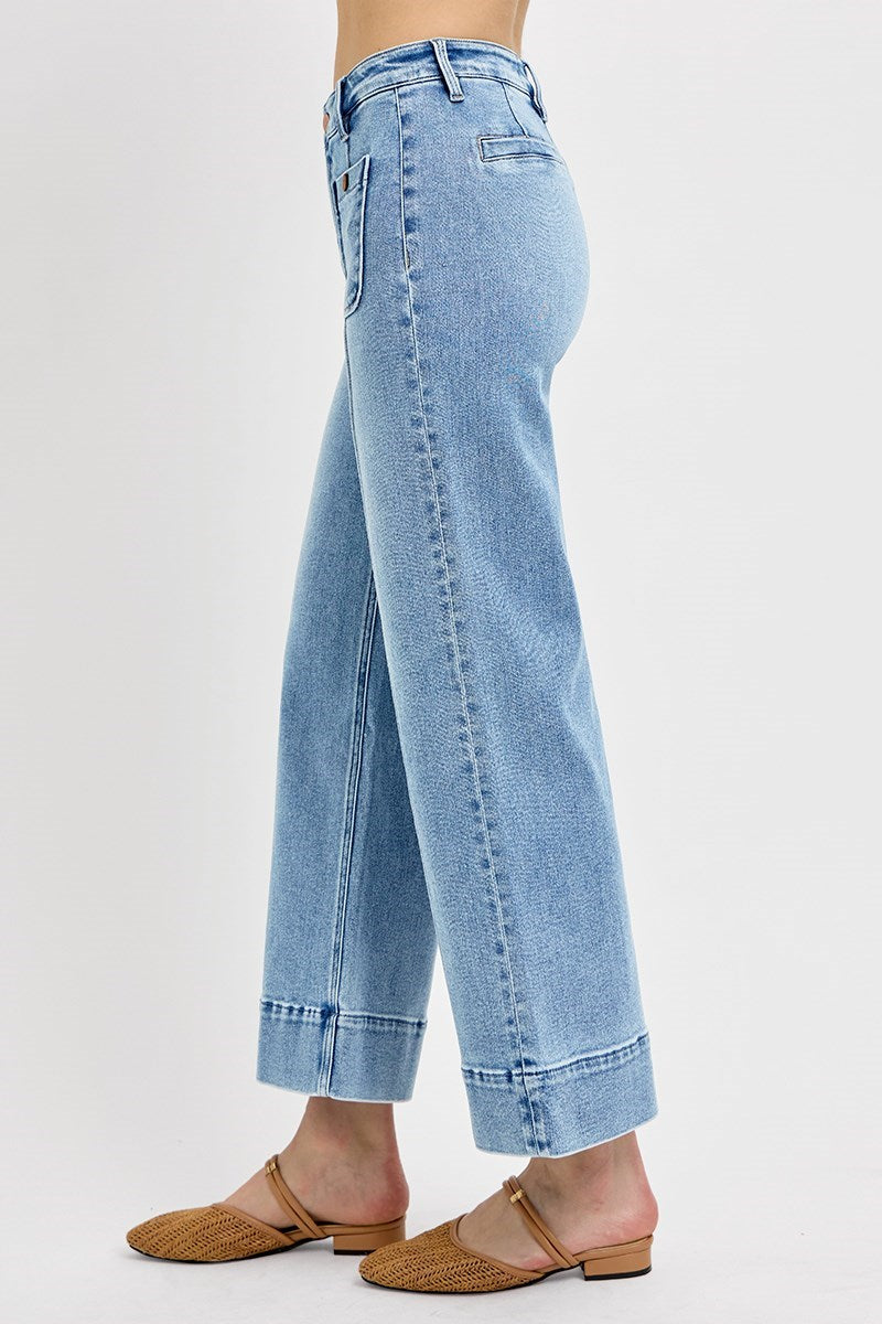 Kennedy Front Pocket High Rise Crop Wide Jean