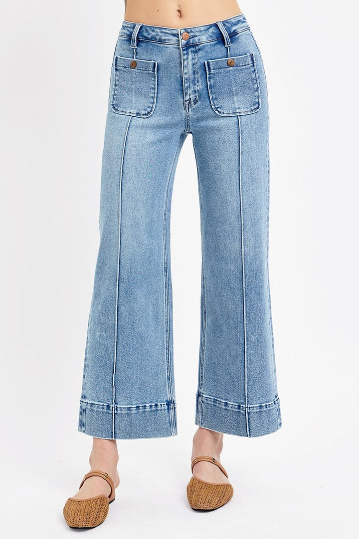 Kennedy Front Pocket High Rise Crop Wide Jean
