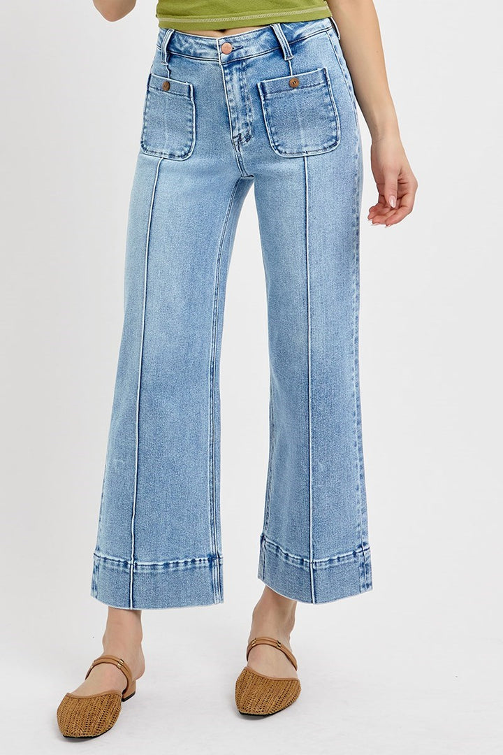 Kennedy Front Pocket High Rise Crop Wide Jean