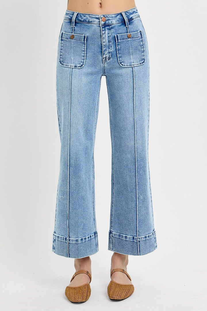 Kennedy Front Pocket High Rise Crop Wide Jean