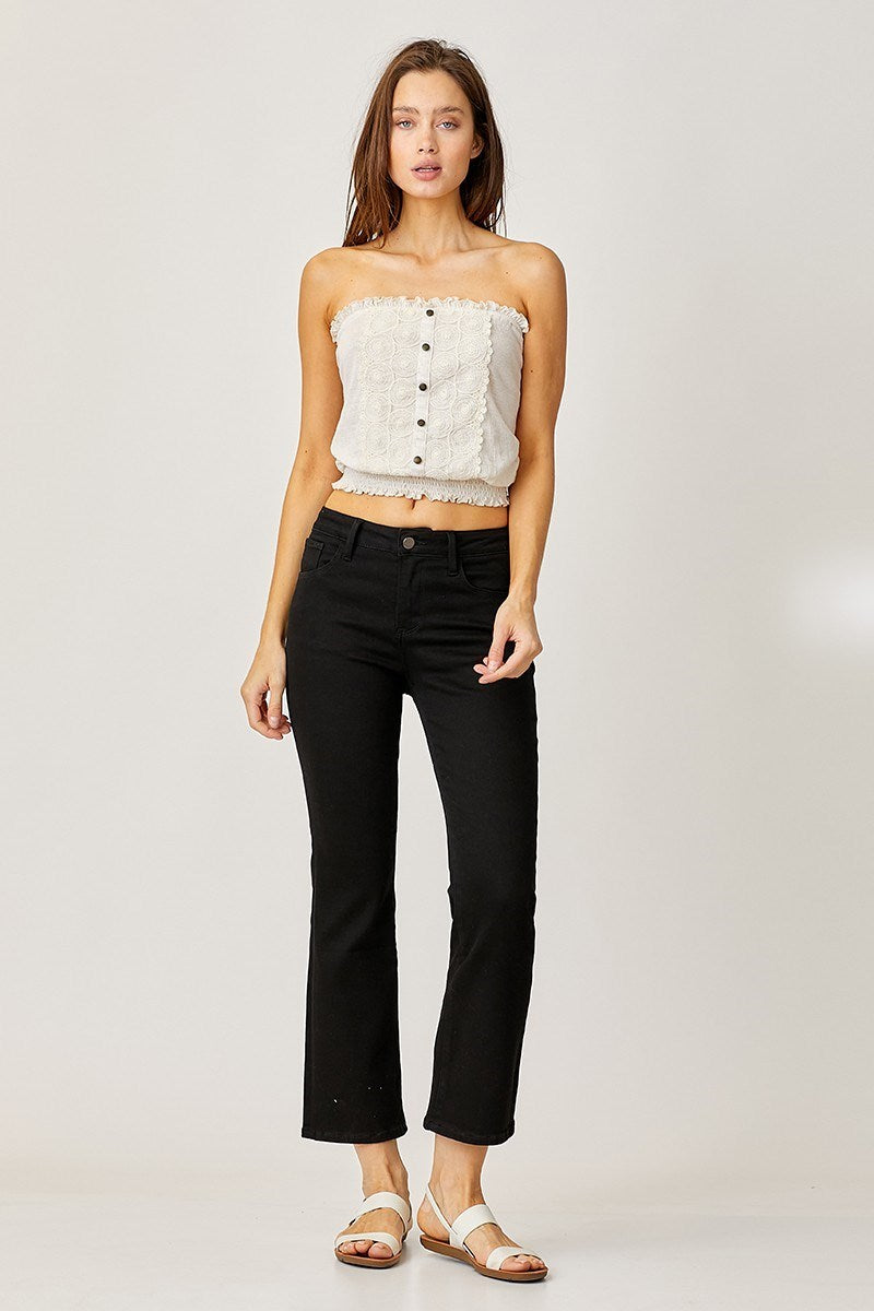 Ana Mid Rise Crop Straight Jean