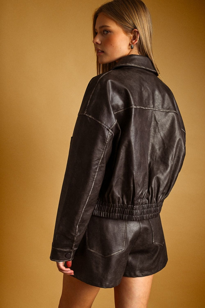 Reagan Faux Leather Skort