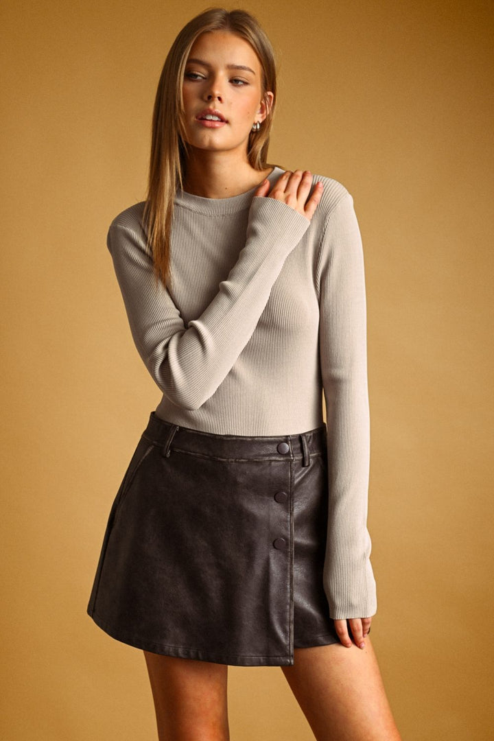 Reagan Faux Leather Skort