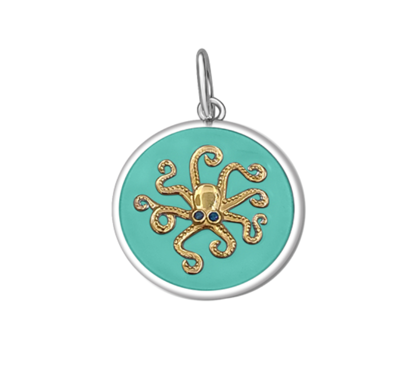 Octopus Gold Pendant, Small, 19mm