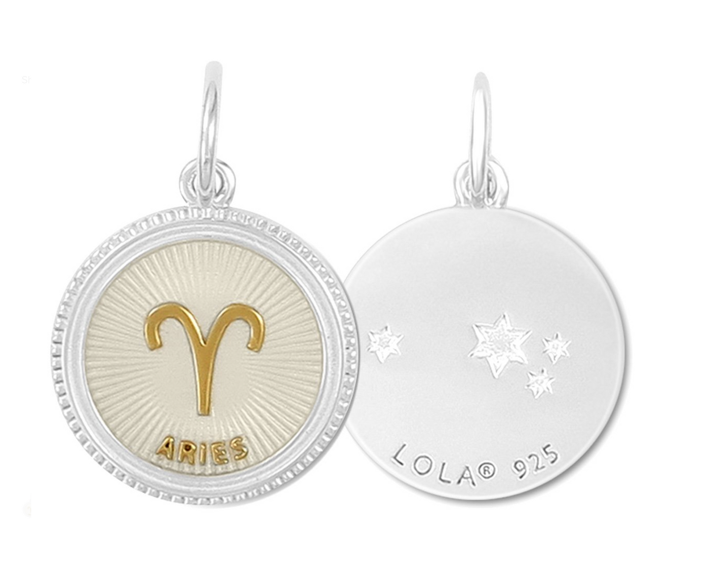 Zodiac Small Pendants, Gold Ivory, 19mm