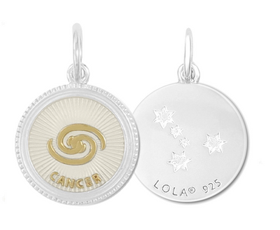 Zodiac Small Pendants, Gold Ivory, 19mm
