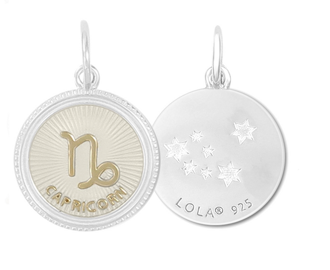 Zodiac Small Pendants, Gold Ivory, 19mm