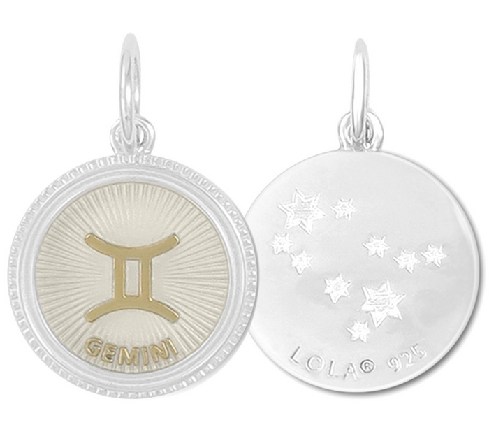 Zodiac Small Pendants, Gold Ivory, 19mm