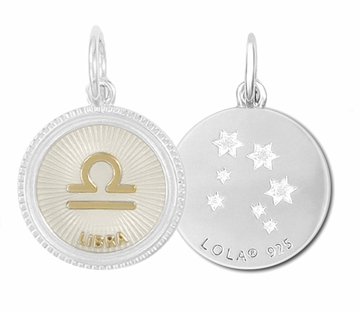 Zodiac Small Pendants, Gold Ivory, 19mm