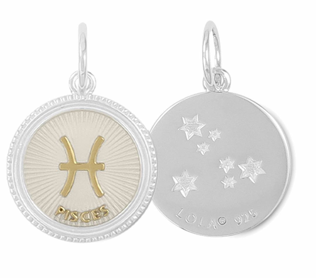 Zodiac Small Pendants, Gold Ivory, 19mm