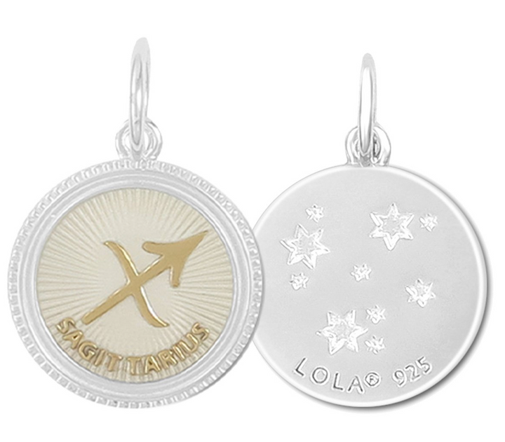 Zodiac Small Pendants, Gold Ivory, 19mm