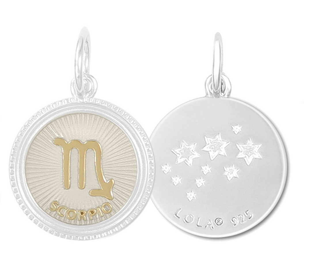 Zodiac Small Pendants, Gold Ivory, 19mm