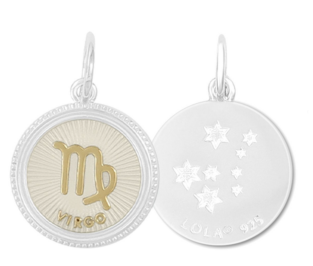 Zodiac Small Pendants, Gold Ivory, 19mm