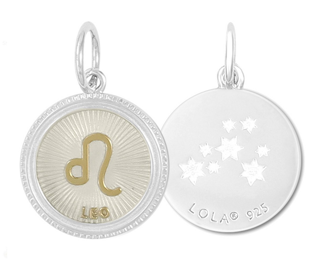 Zodiac Small Pendants, Gold Ivory, 19mm