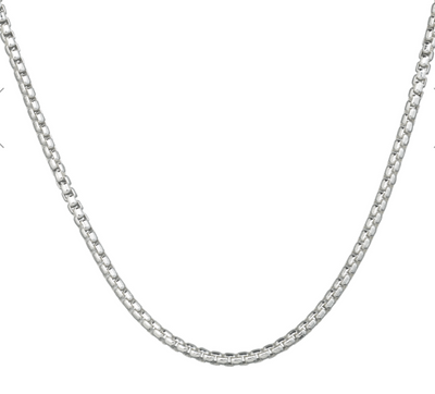 Rounded Box Chain 3.0mm, Silver