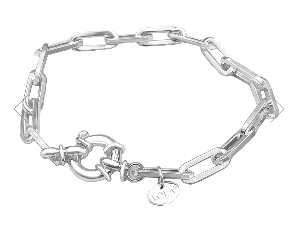 Oval Single Wrap Bracelet, Silver, 7.1mm
