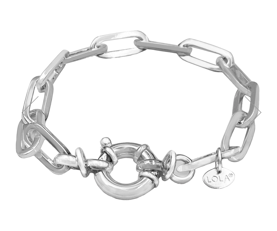Oval Single Wrap Bracelet, Silver, 5.2mm