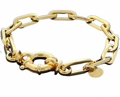 Oval Single Wrap Bracelet, Gold, 5.2mm